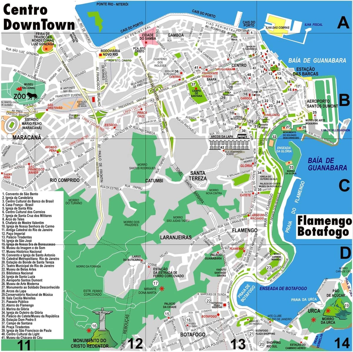 mapa dowtown Rio de Janeiro