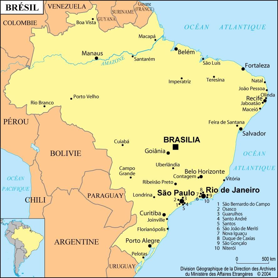 mapa brasilen erakutsiz Rio de Janeiro