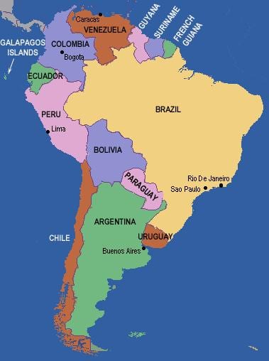 Rio grande ibaiaren hego amerikako mapa