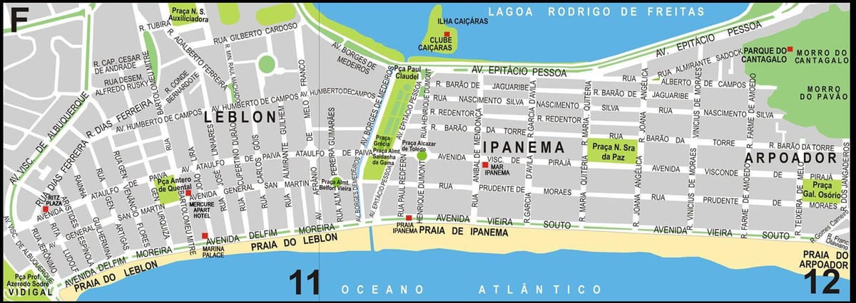 leblon Rio de Janeiro mapa