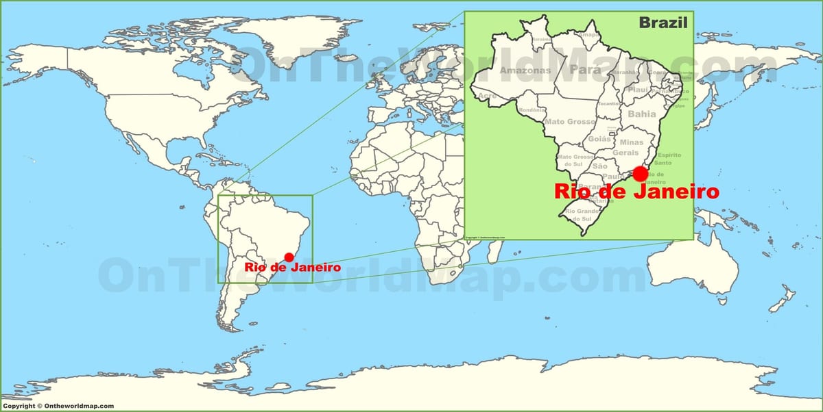 munduko mapa Rio de Janeiro, brasil