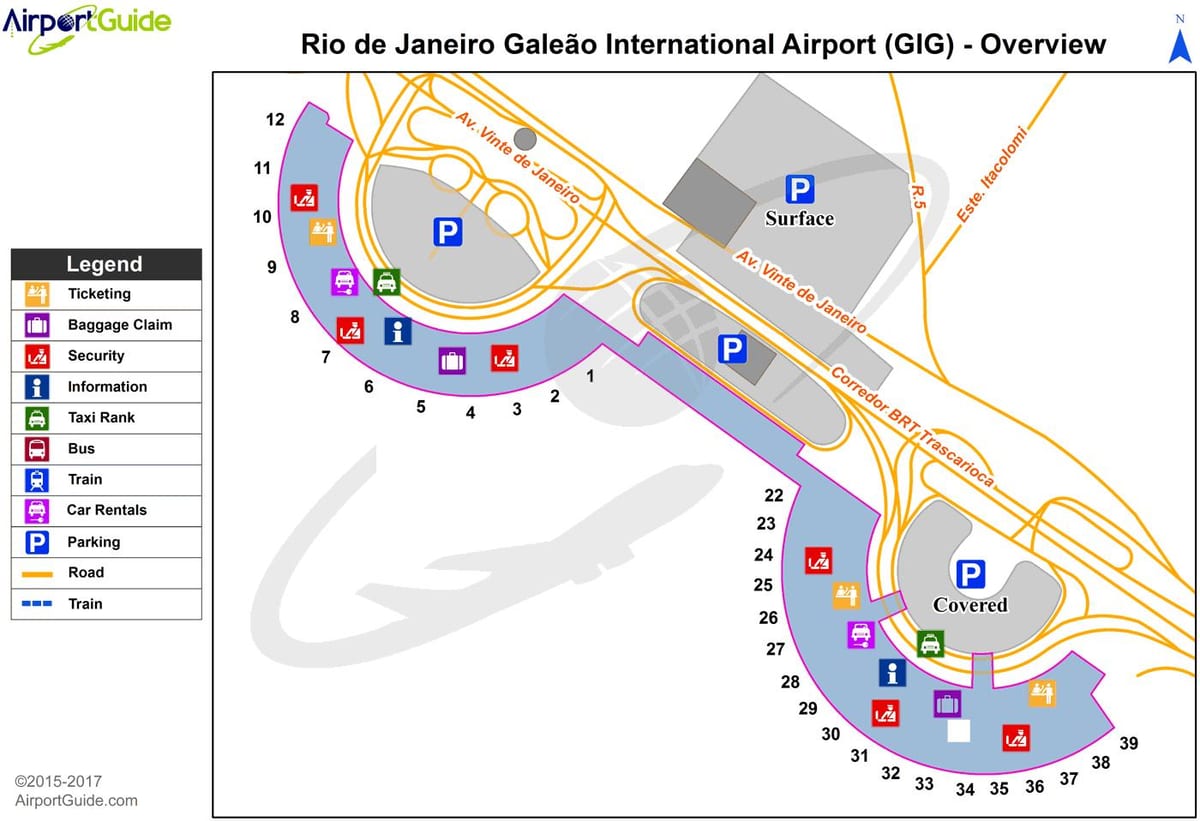 Rio de Janeiro aireportuko mapa