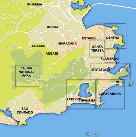 mapa Rio auzoan