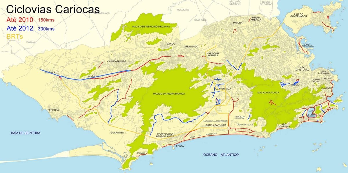 Rio de Janeiro bizikleta mapa