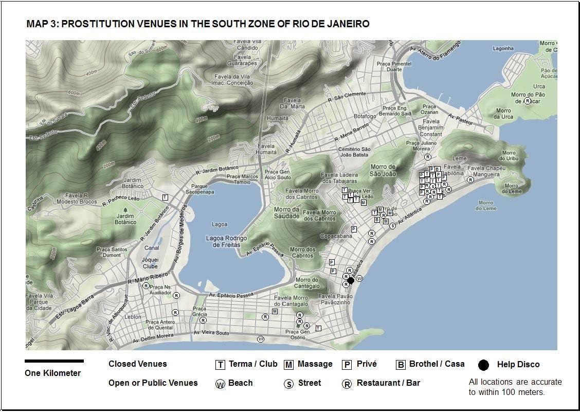 mapa Rio de Janeiro argi gorria auzoan