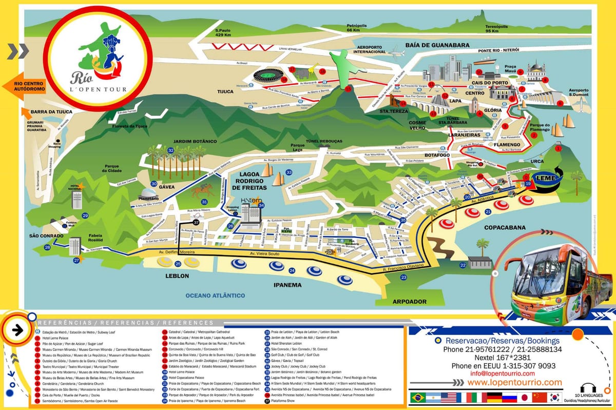 Rio de Janeiro turismo-erakargarri mapa