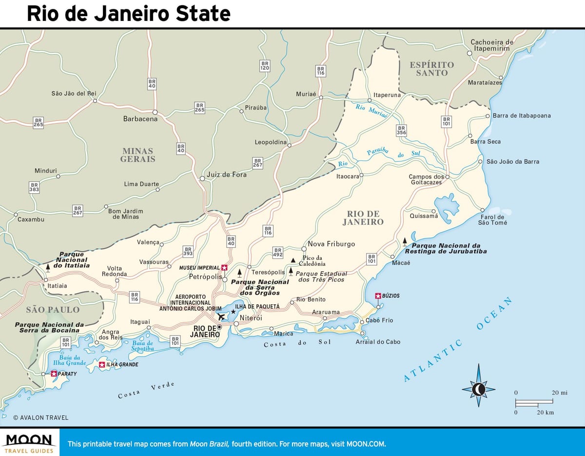 mapa Rio de Janeiro estatuko