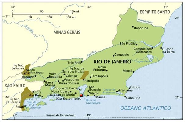 koordenatuak mapa Rio de Janeiro