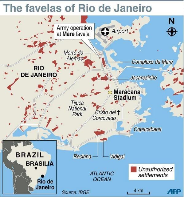 favela mapa Rio de Janeiro