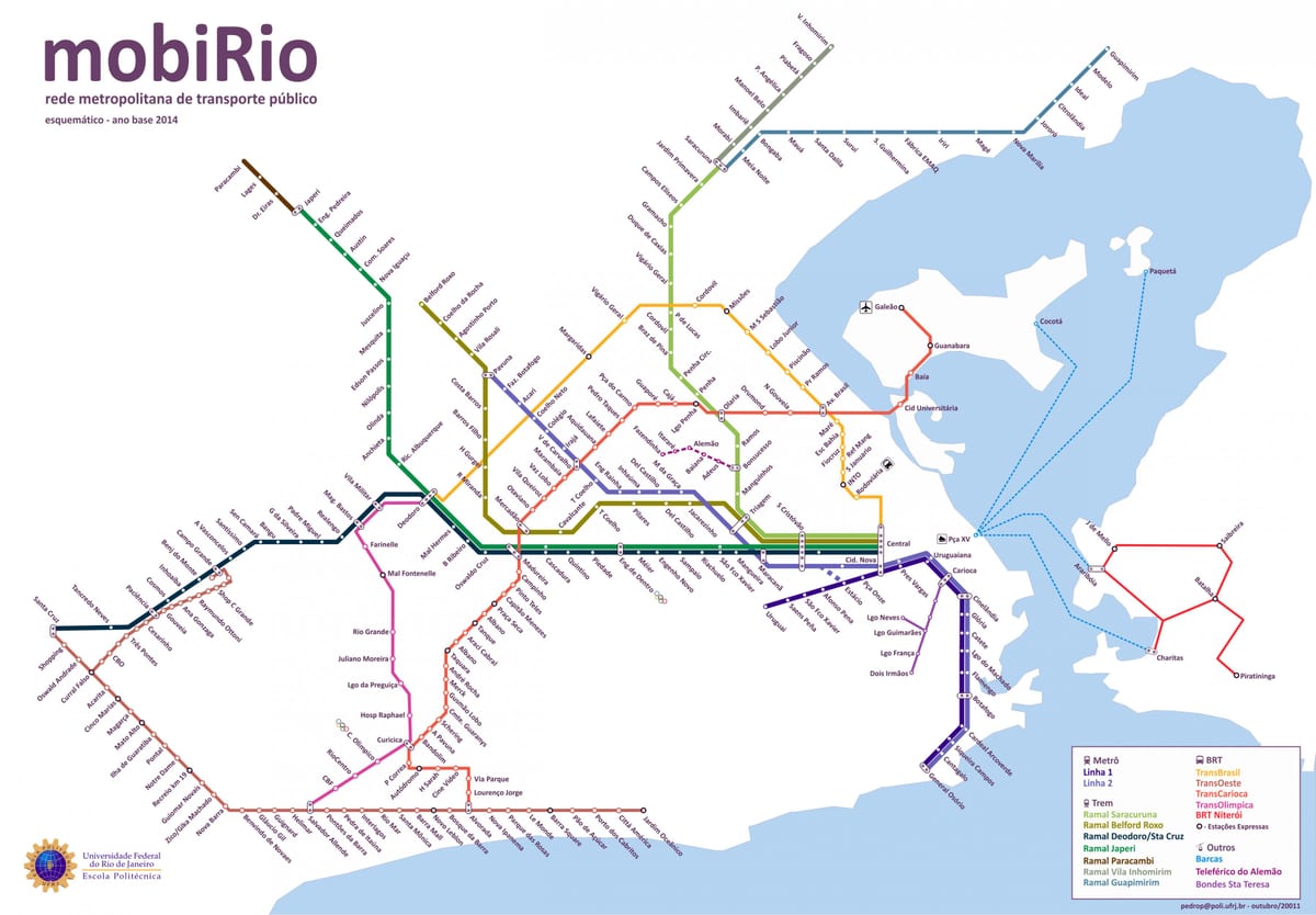 Rio 2016 garraio mapa