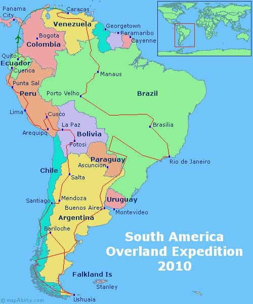 mapa hego amerikan, Rio