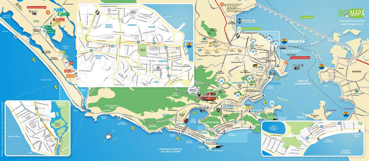 Rio de Janeiro hondartza mapa