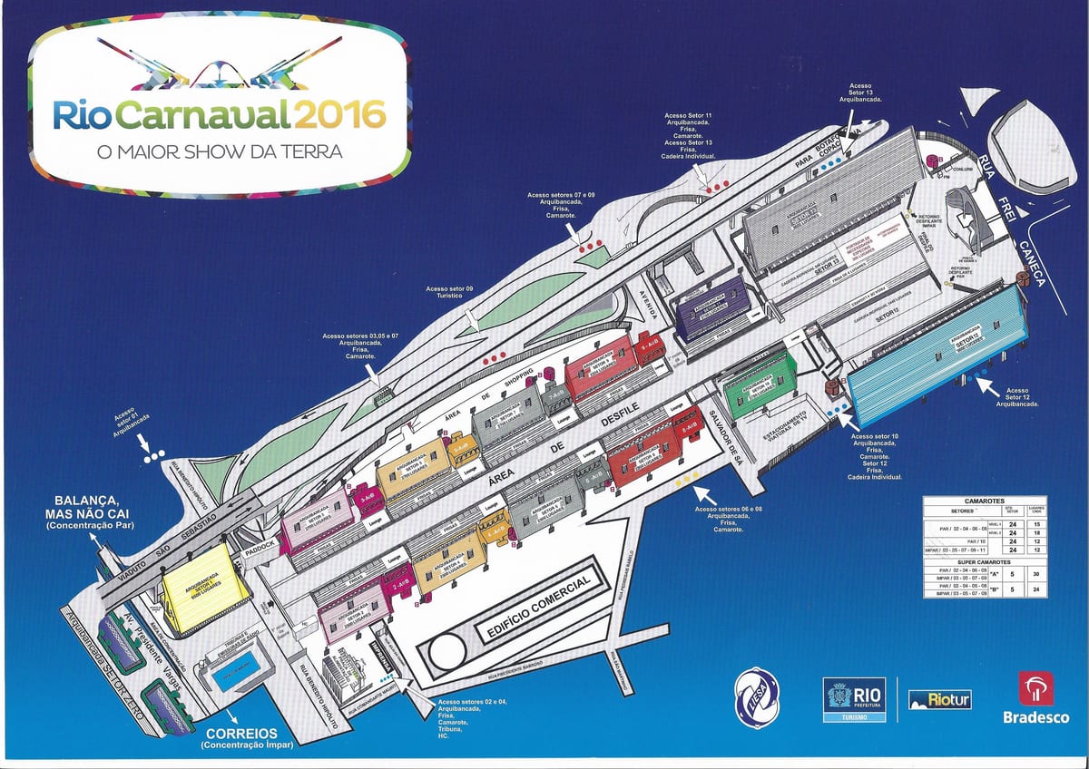 mapa Rio carnaval