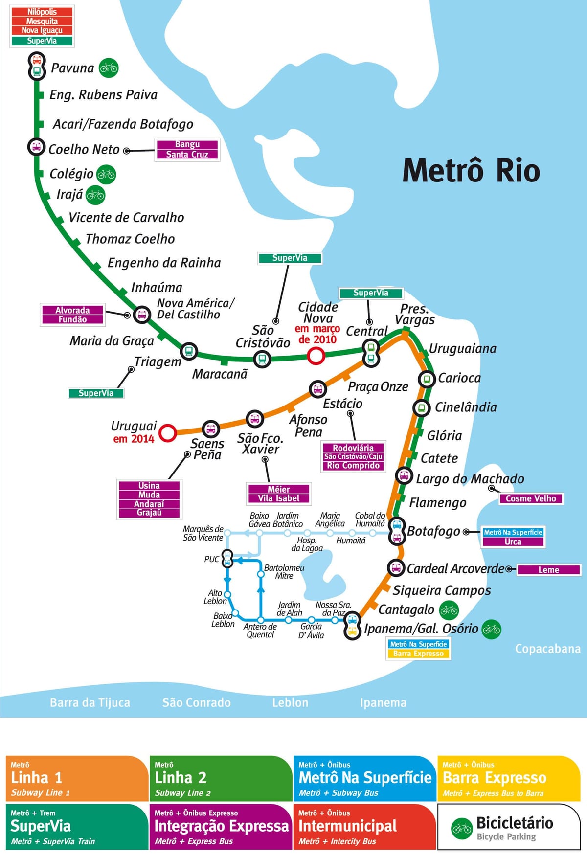 mapa metro Rio de Janeiro